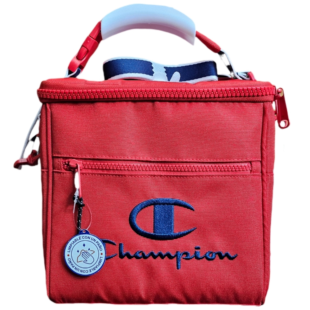 Champion Estate Insulated Lunch Box Cooler Messenger bag kit New Red Blue NWT